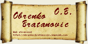 Obrenko Bratanović vizit kartica